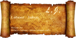 Lehner Jakus névjegykártya